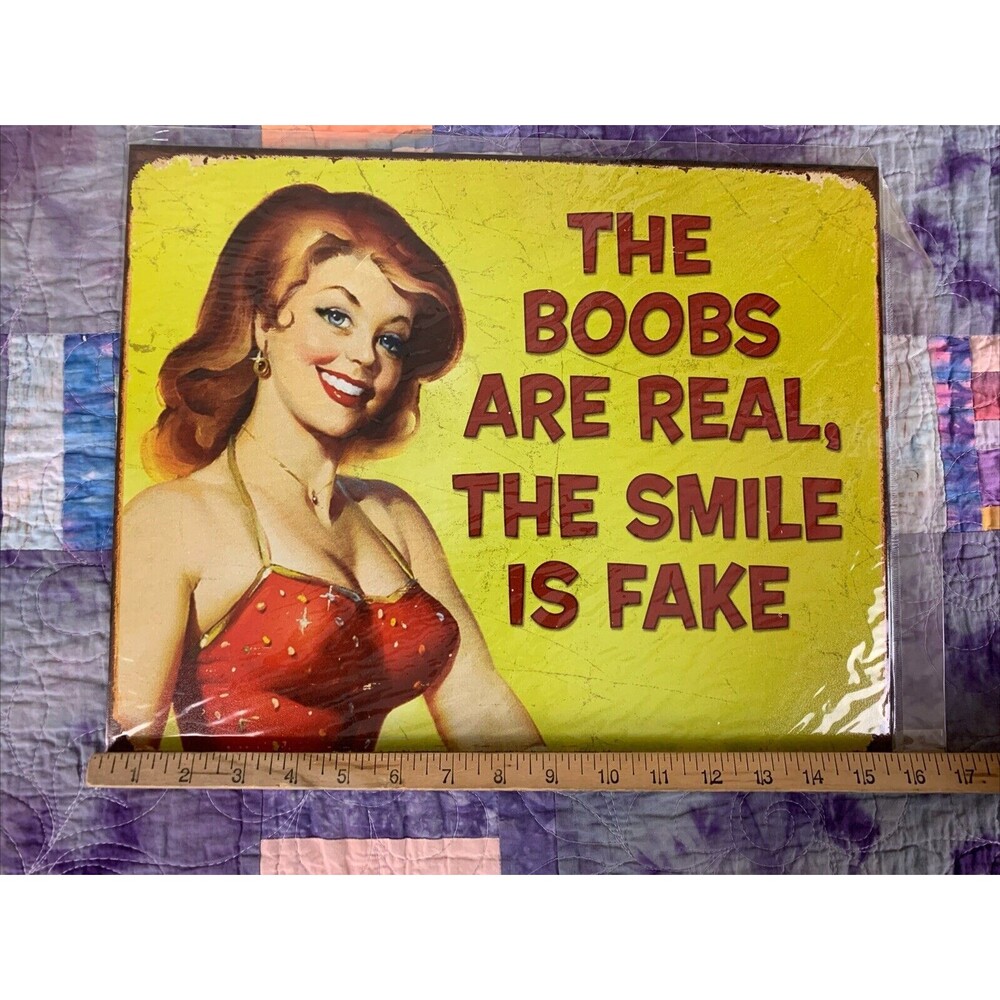 They Are Real Metal 16x12.5 Sign Wall Decor Humor She Shed Garage Shop - Picture 2 of 3